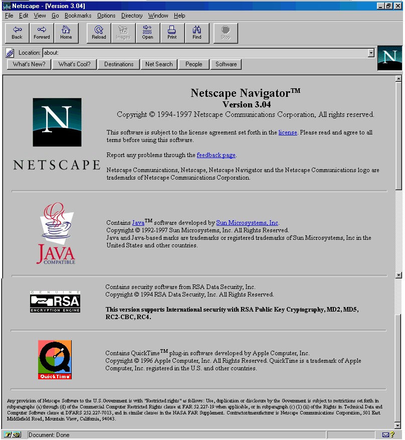 netscape navigator browser 3.04